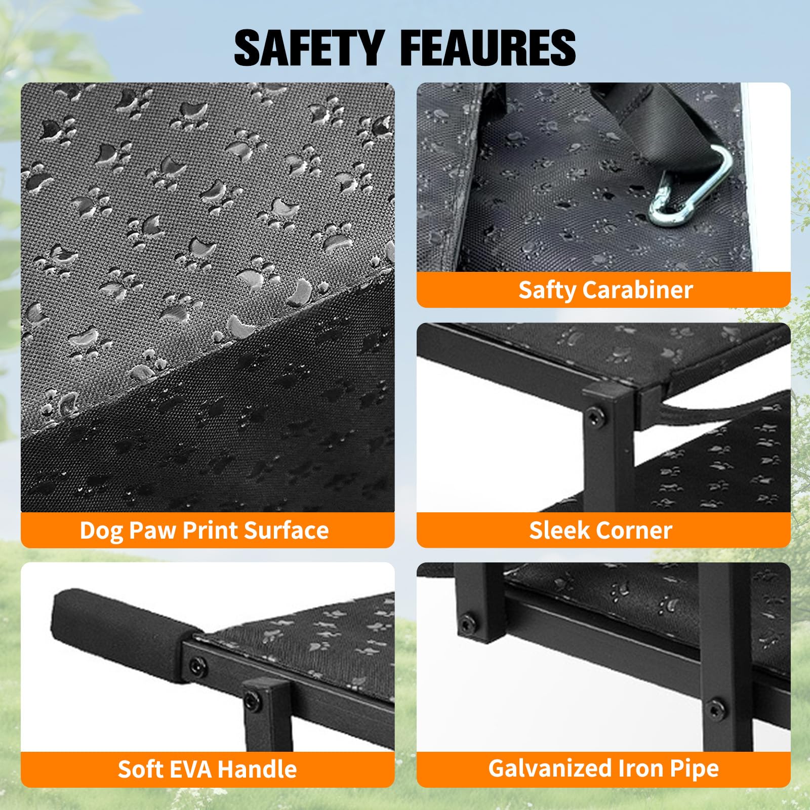 Escalier pour chien pliable à 5 marches - Rampe pour chien jusqu'à 100 kg - Hauteur réglable : 44 à 72 cm - Escalier doux pour les articulations - Antidérapant