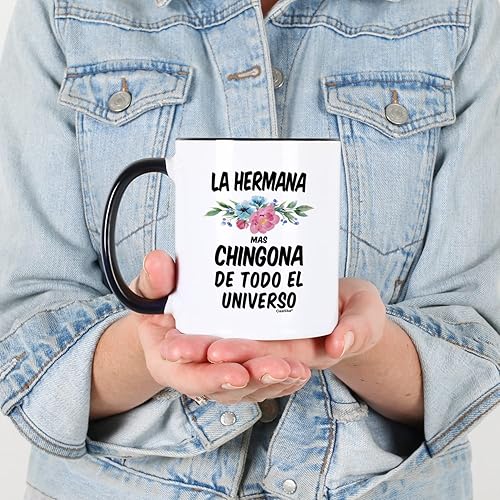 Miniatura 4 de Casitika Regalos para hermanas en español. La Hermana Mas Chingona De Todo El Universo Taza de Café de 11 Oz Regalos Para Cumpleaños.
