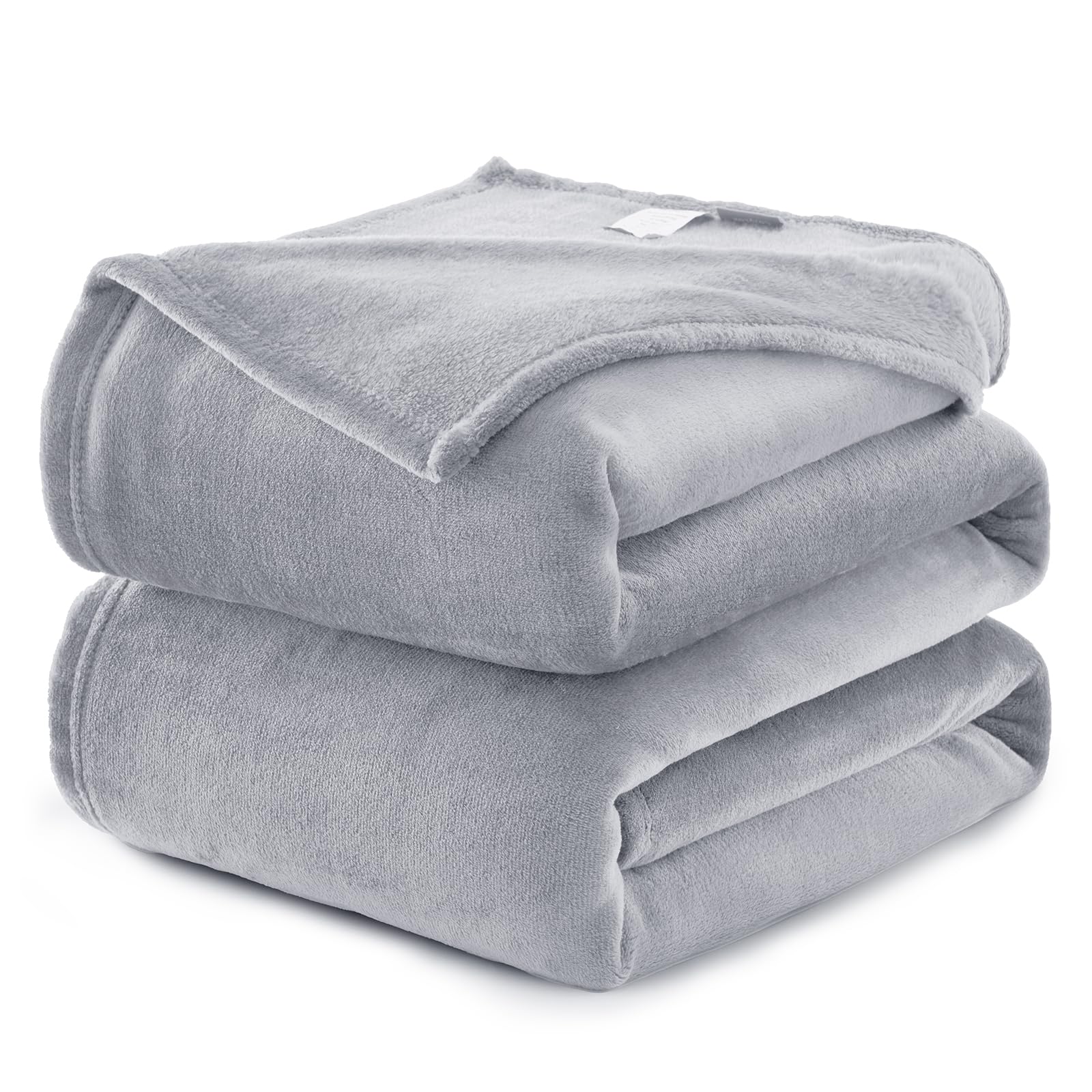 WAVVE Fleece Blanket Queen Size XL Light Grey 7ft x 8ft