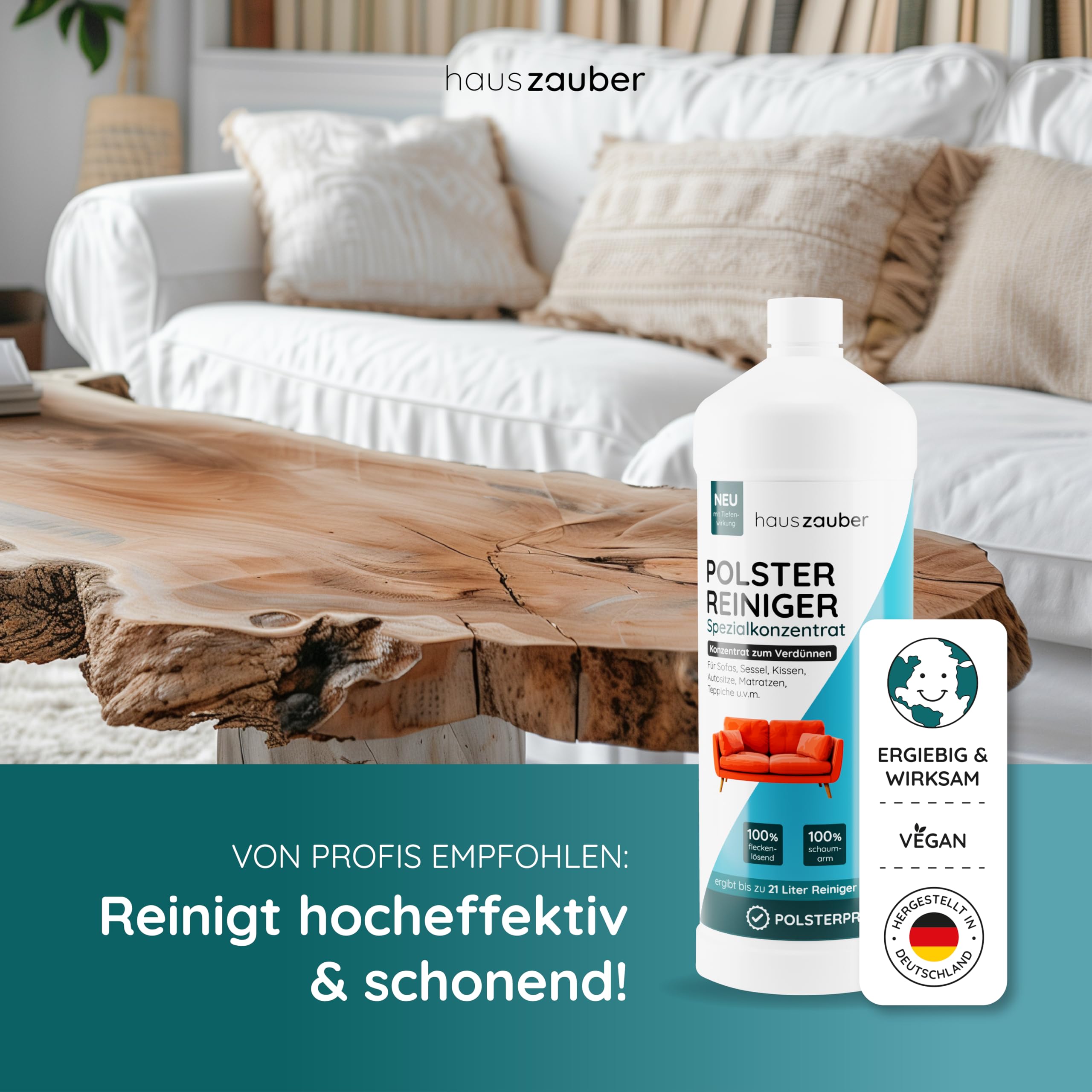 PURGE Teppichreiniger Konzentrat – 1:20, Für Waschsauger & Polster, Made In Germany Nassreiniger Mittel
