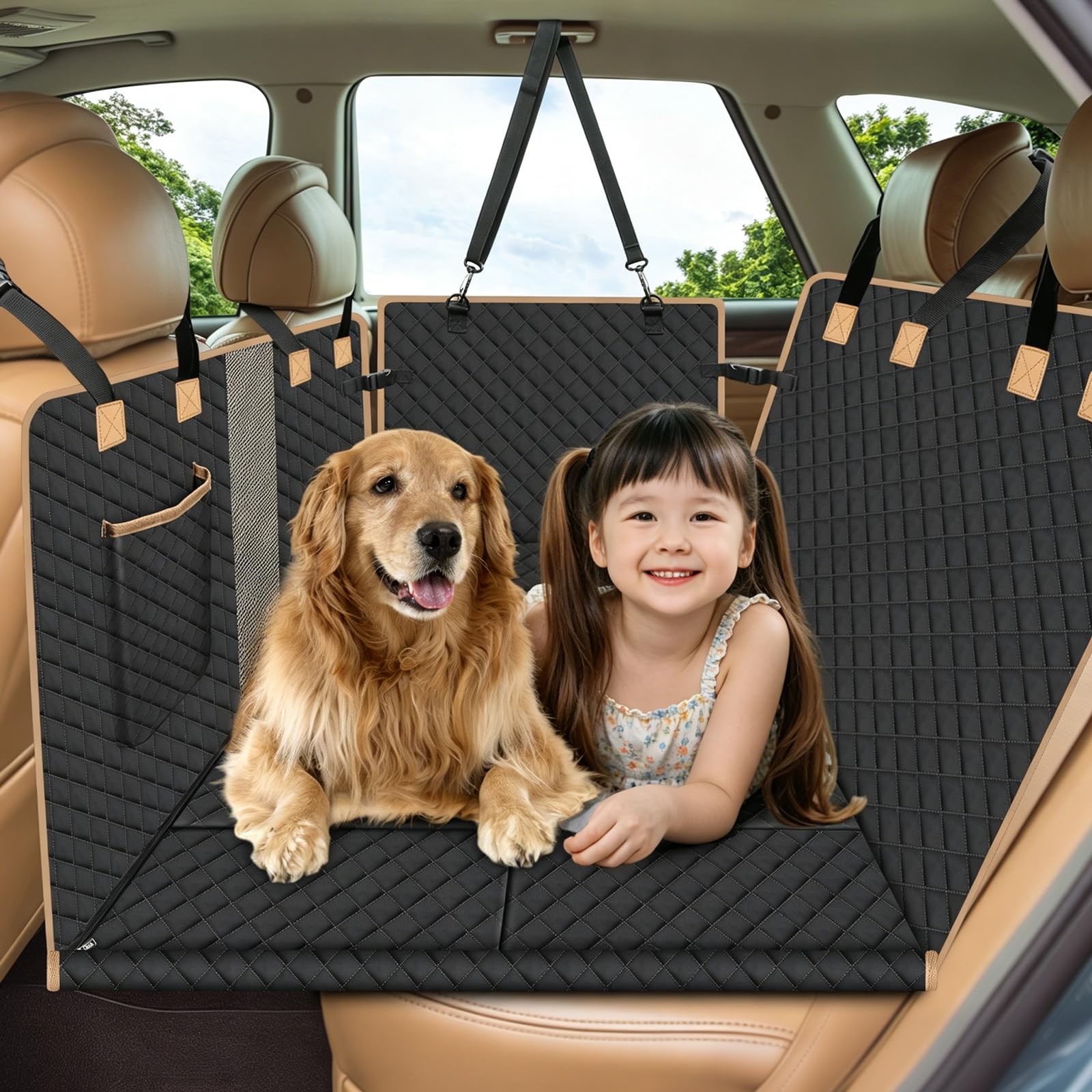Amazon.co.jp: Lekesky 犬車シート 後部座席用 8枚ハードボード内蔵