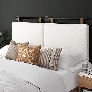 12 White Comforter Bedroom Ideas for Clean Cozy Simplicity 85 Nathan James Charlie Wall Mount Hanging Upholstered Headboard, Queen, Wh...