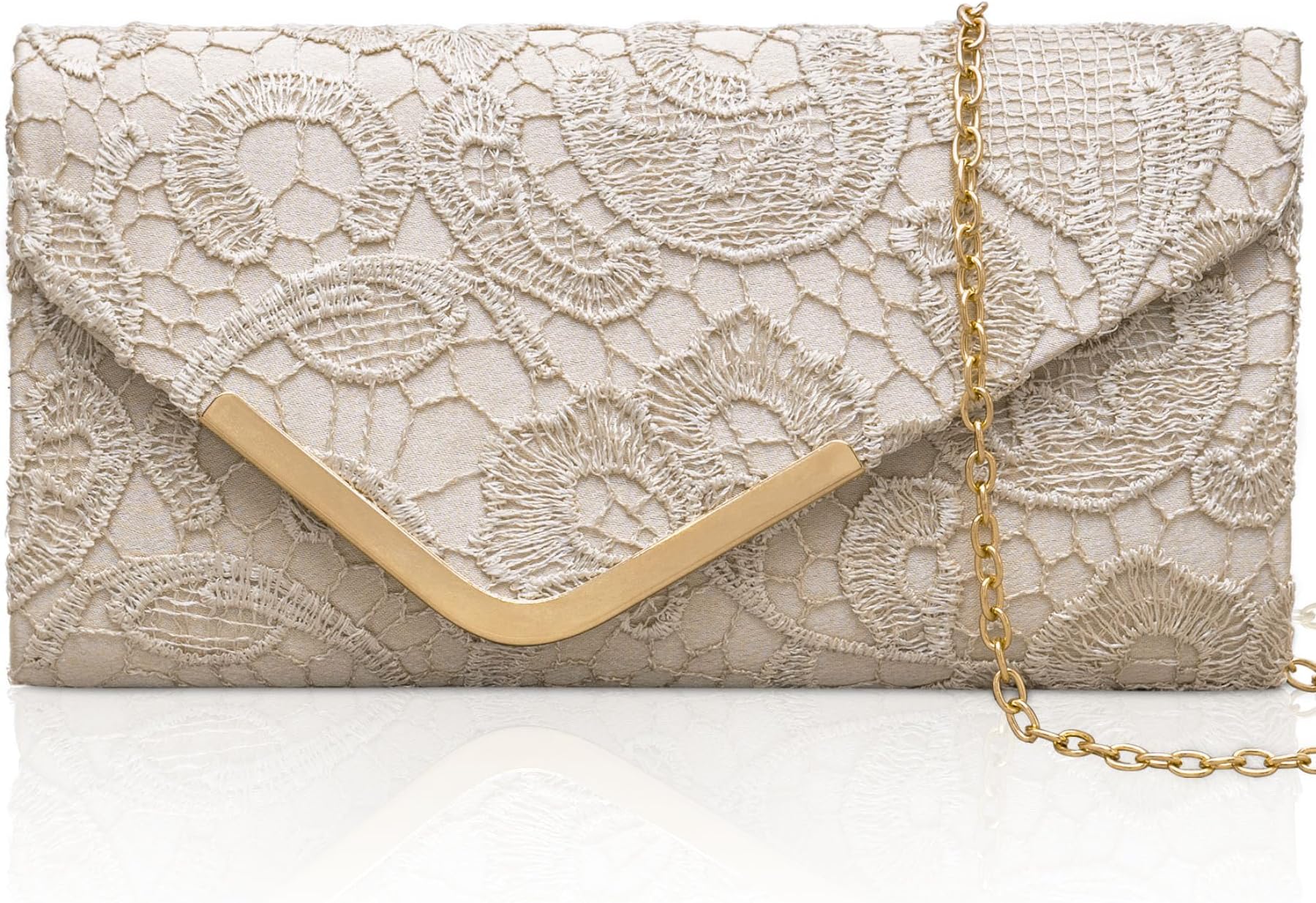 Women's Clutches, Shiny Sequins Evening Bags with Detachable Chain, Envelope Handbags for Ladies, Elegant Cross Body Shoulder Bags Purses Wallet for Women Bridal Prom Party Wedding