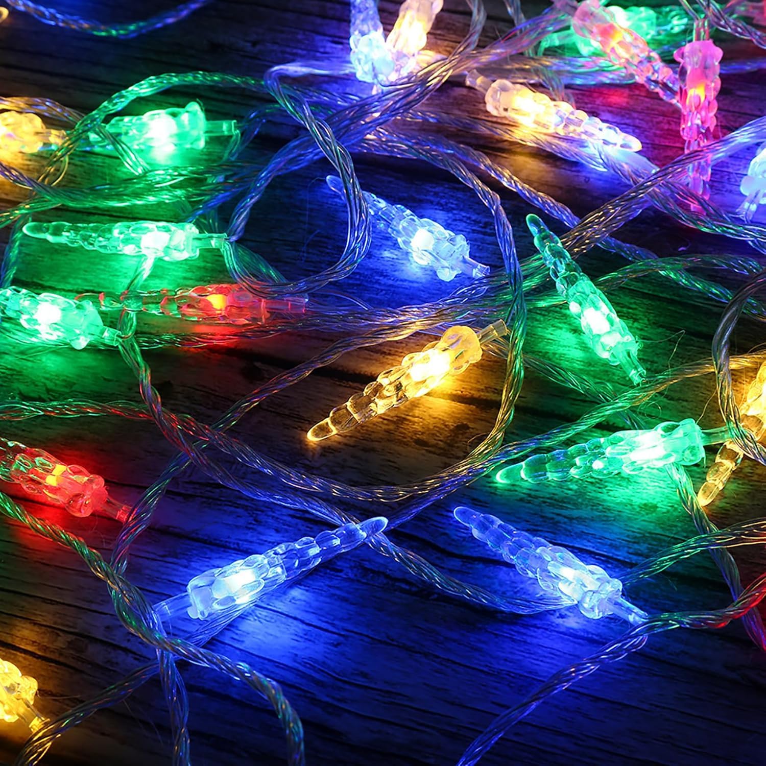Łańcuch świetlny USB, 10 m, 80 diod LED, USB, plastikowe sople sopli, kurtyna oświetleniowa do ogrodu, trawnika, na ślub, wakacje, do dekoracji wnętrz