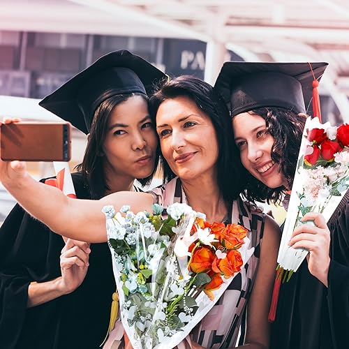 Miniatura 7 de Sayglossy 100 bolsas de flores transparentes para el día de San Valentín, bolsas impermeables para ramos de flores, bolsas de plástico para ramos de