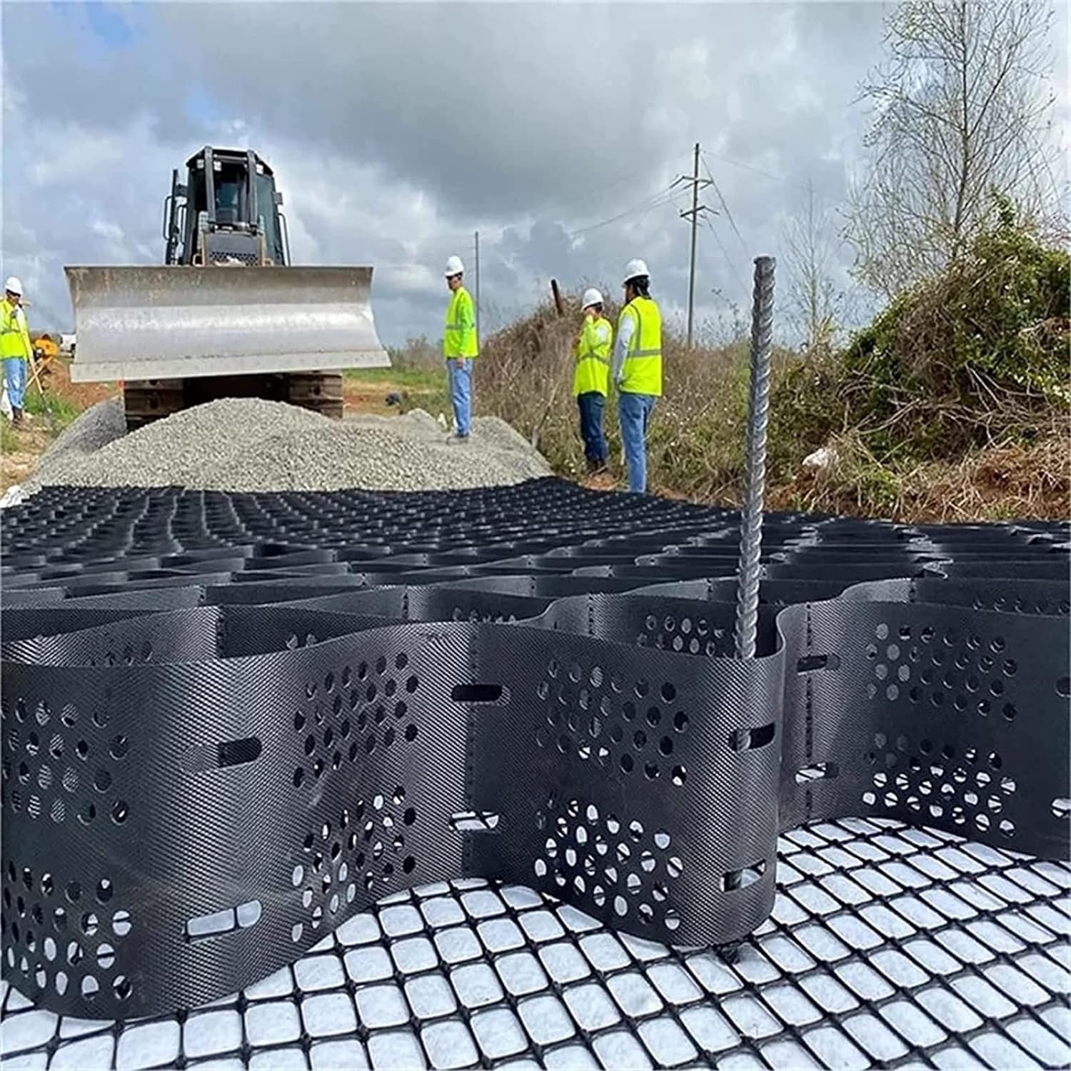 Stabilisateur de gravier pour parking et géogrille de voie carrossable ELzEy