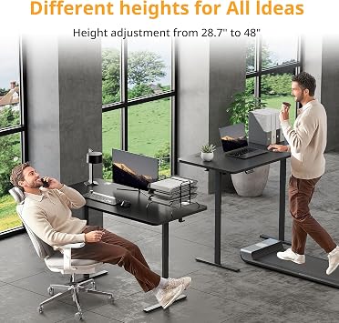Simple Deluxe Electric Standing Desk, Adjustable Height Stand up Desks, 24x40 Inches Sit Stand up Desk with Cable Management, Ergonomic Rising Computer Table with Memory Preset, Black