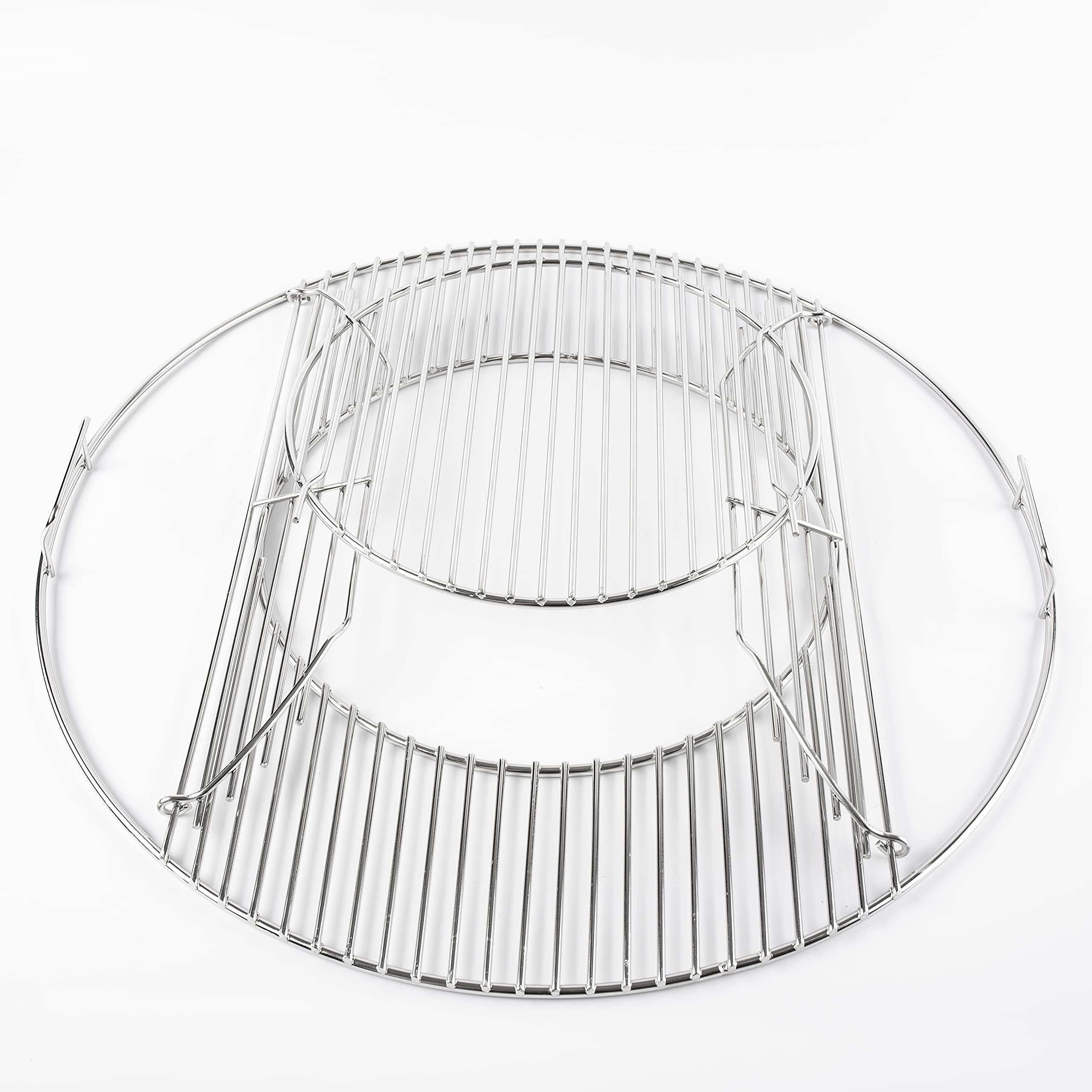 Kratki do grilla na zawiasach zamiennik do grilla węglowego Weber 57 cm, system Gourmet, chromowane siatki kuchenne do Weber 8835, One-Touch, Performer, Bar-B-czajnik i grille węglowe