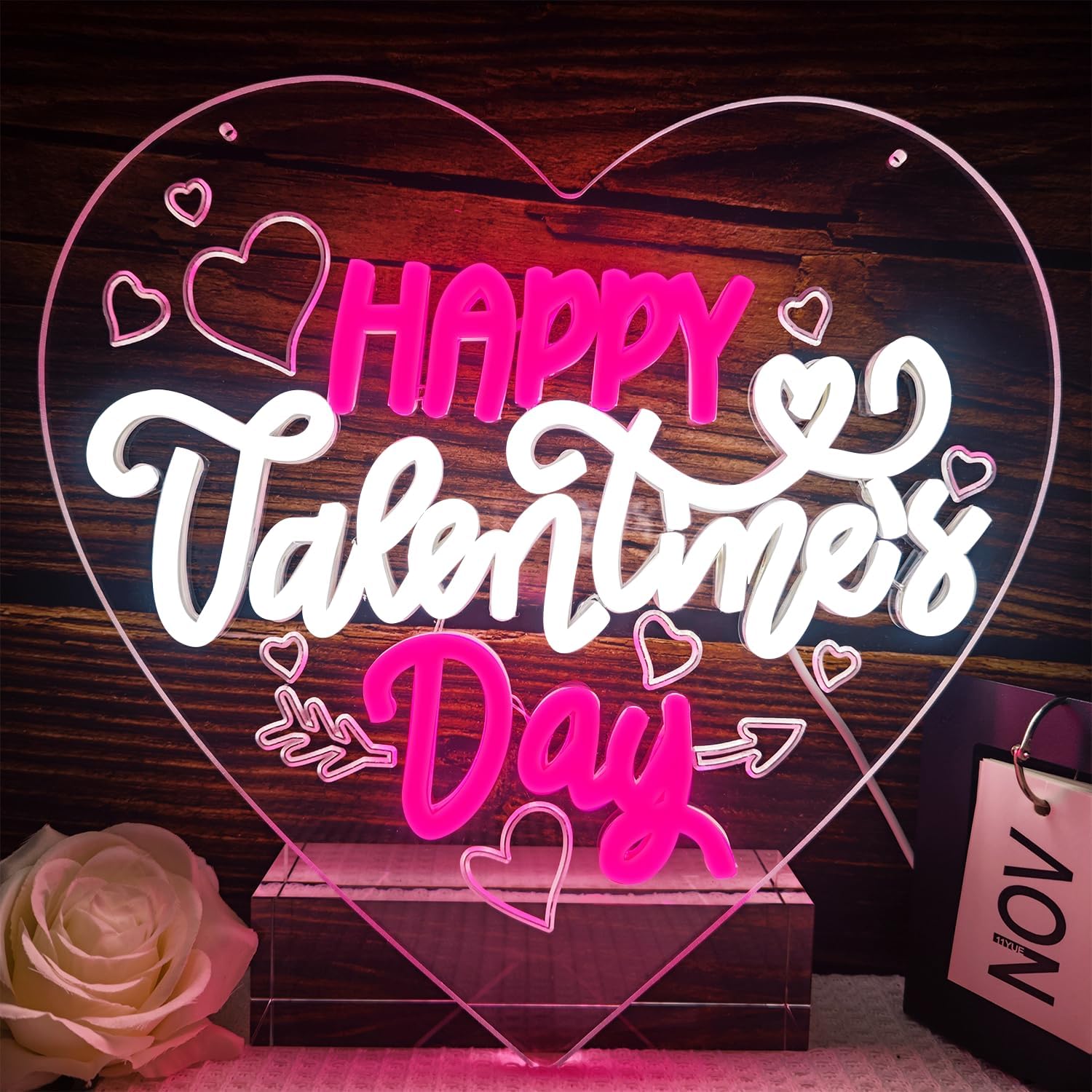 Happy Valentine'S Day Neon Sign Valentine'S Day Led Lights Light Up the Light Of Love Create A Romantic Atmosphere And Make Every Corner Full Of Sweetness And Warmth