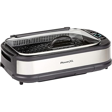 PowerXL Smokeless Grill with Tempered Glass Lid | Sizzle & Sear Like a Pro
