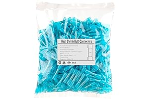 500PCS Blue Heat Shrink Butt Connectors AWG16-14, Marine Grade Heat Shrink Wire...