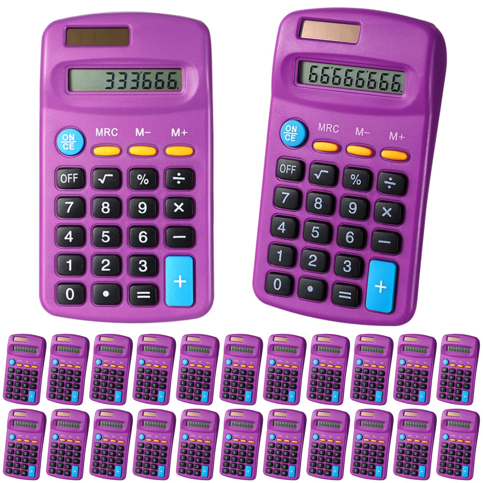 Copkim 24 Pack Student Mini Calculator for Classroom, 8-Digit Display Dual Powered Handheld Math Tools for Teachers, School Supplies and Classroom