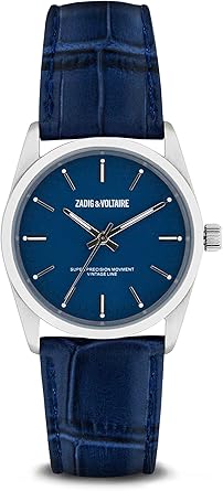Zadig \u0026 Voltaire Mixte Analogique Montre avec Bracelet en Cuir ZVF231 :  Amazon.fr: Mode