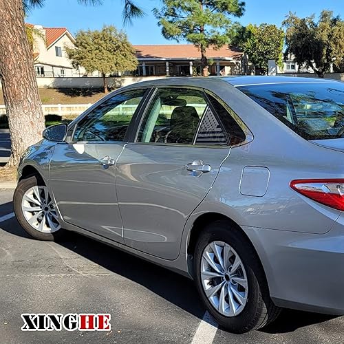 Miniatura 5 de Xinghe Calcomanía de la bandera estadounidense para Toyota Camry 2012-2017 para ventana lateral trasera, calcomanía de vinilo negro mate para Toyota