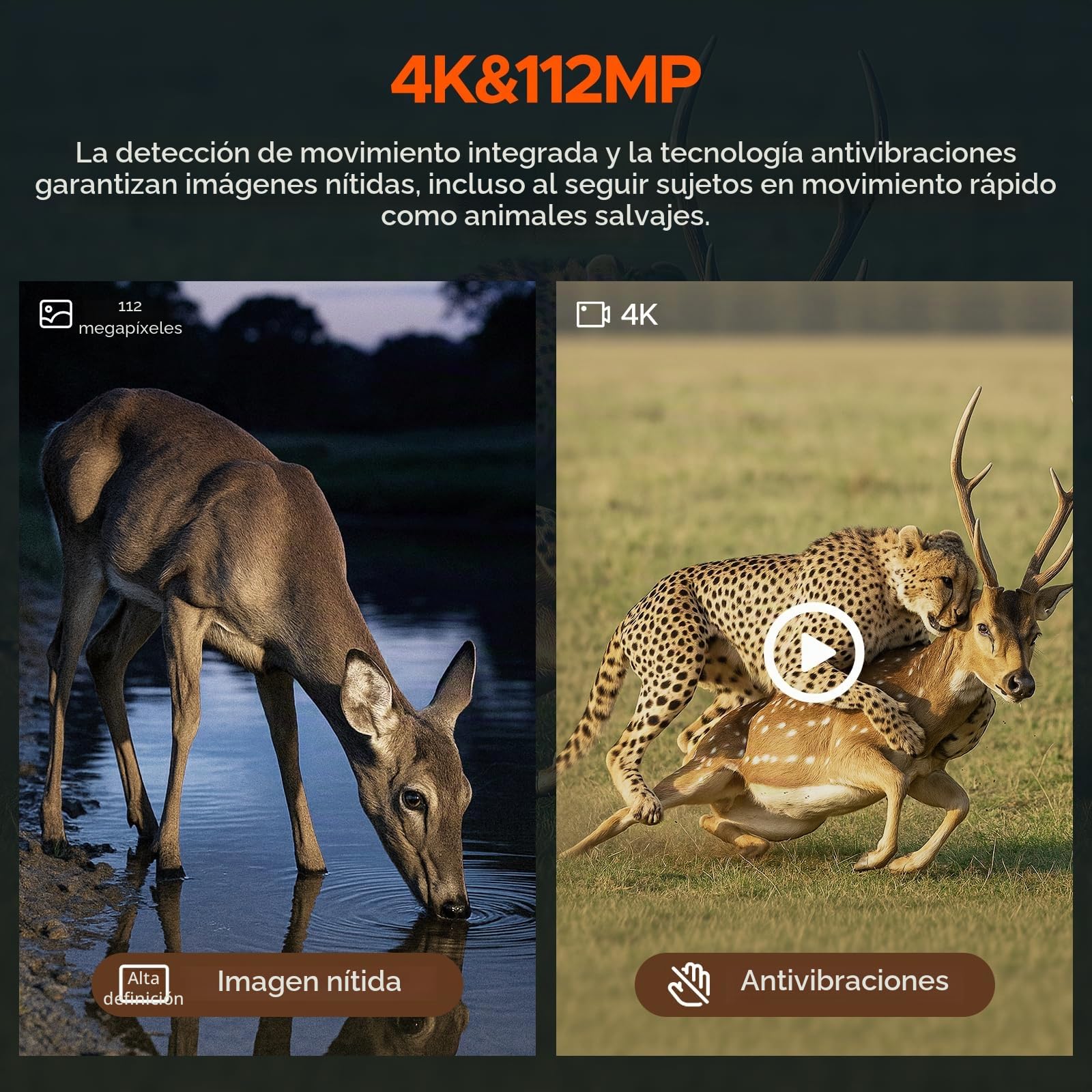 Prismaticos Vision Nocturna, Binoculares Visión Nocturna 4K 112MP, Vision Nocturna Infrarrojo con Zoom de 12x & Batería 5000mAh, Incluye Tarjeta 64GB, Alcance de 450m, Ideal para Caza y Camping