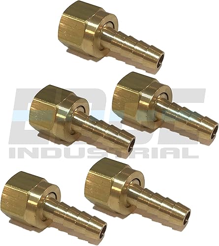 Miniatura 5 de 516" ID de manguera a 38" 45 hembra SAE Flare latón conector giratorio combustibleaireaguaaceitegasWOG (cantidad 01)