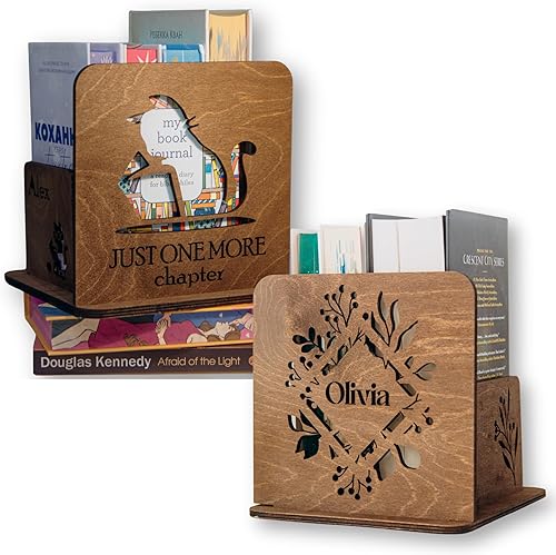 Soporte de madera personalizado para libros, separador de lectura triangular de madera con ranurado, soporte para libros de exhibición de libros,