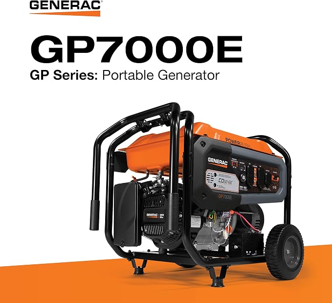 Generador portátil inverter Generac GP7000E de 7000 W, 120 V, con tecnología COsense, arranque eléctrico automático y tanque de acero de 10 L miniatura 5