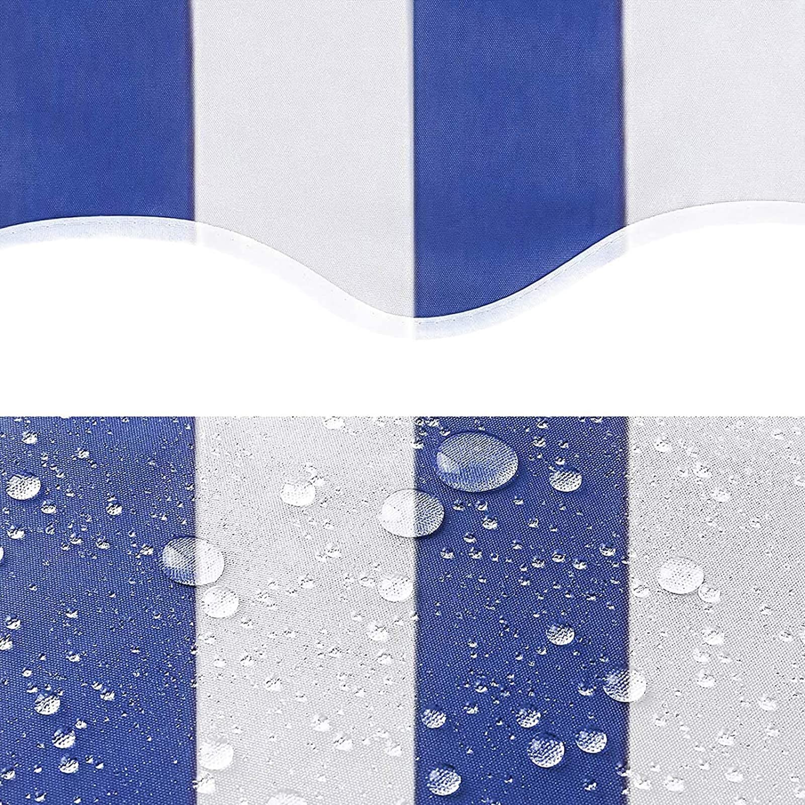 Tenda parasole retrattile impermeabile, 100% poliestere, per pergola da giardino, colore caffè personalizzabile (blu e bianco)