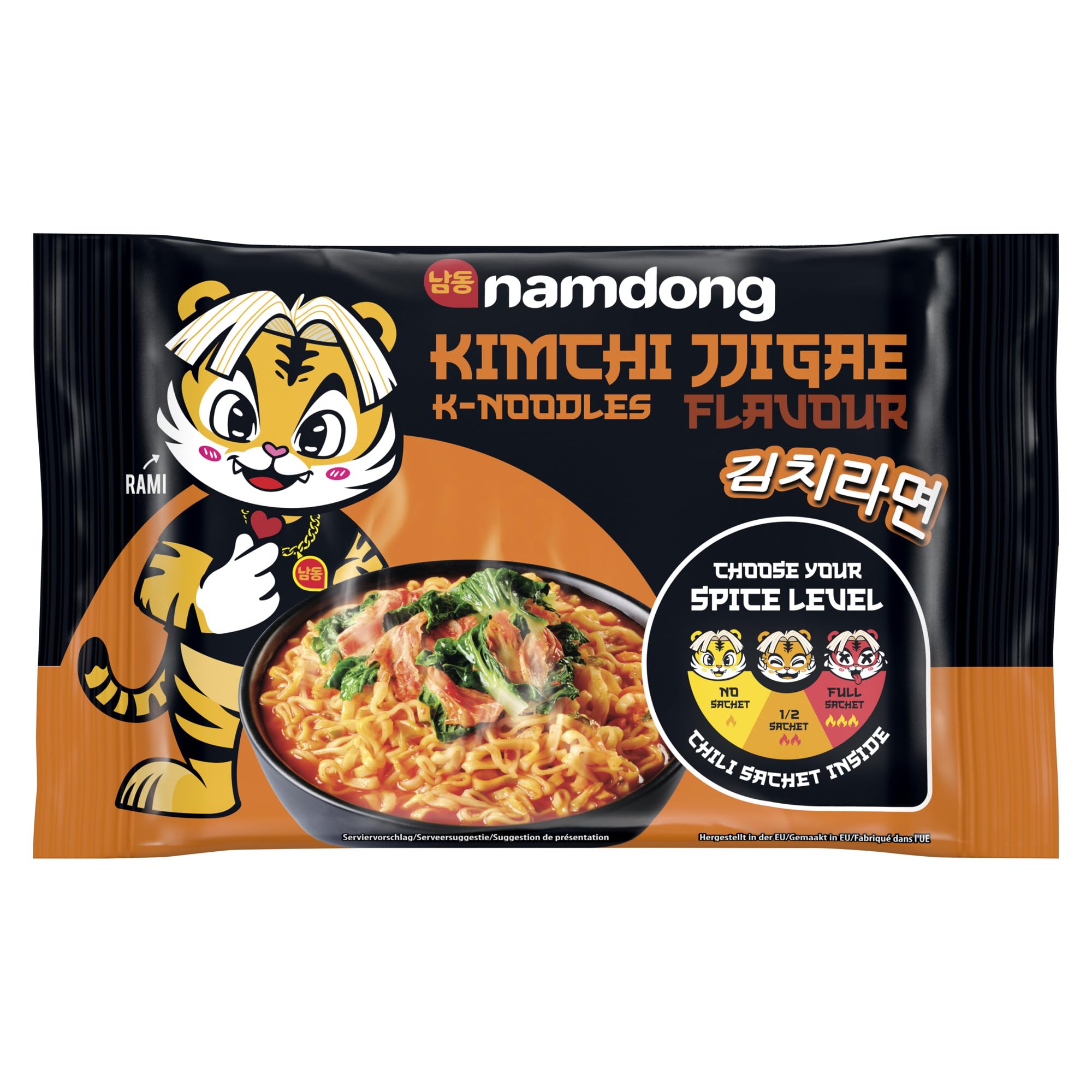 Namdong K-Noodles Kimchi Jjigae Flavour Instant Nudeln auf koreanische Art mit extra Chili-Gewürzmischung 120 g