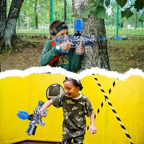 Miniatura 7 de Multford Gel Splatter Cool Ball Blaster M416 con gafas y más de 40000 cuentas de gel adecuadas para diversión en patio trasero y juegos de disparos