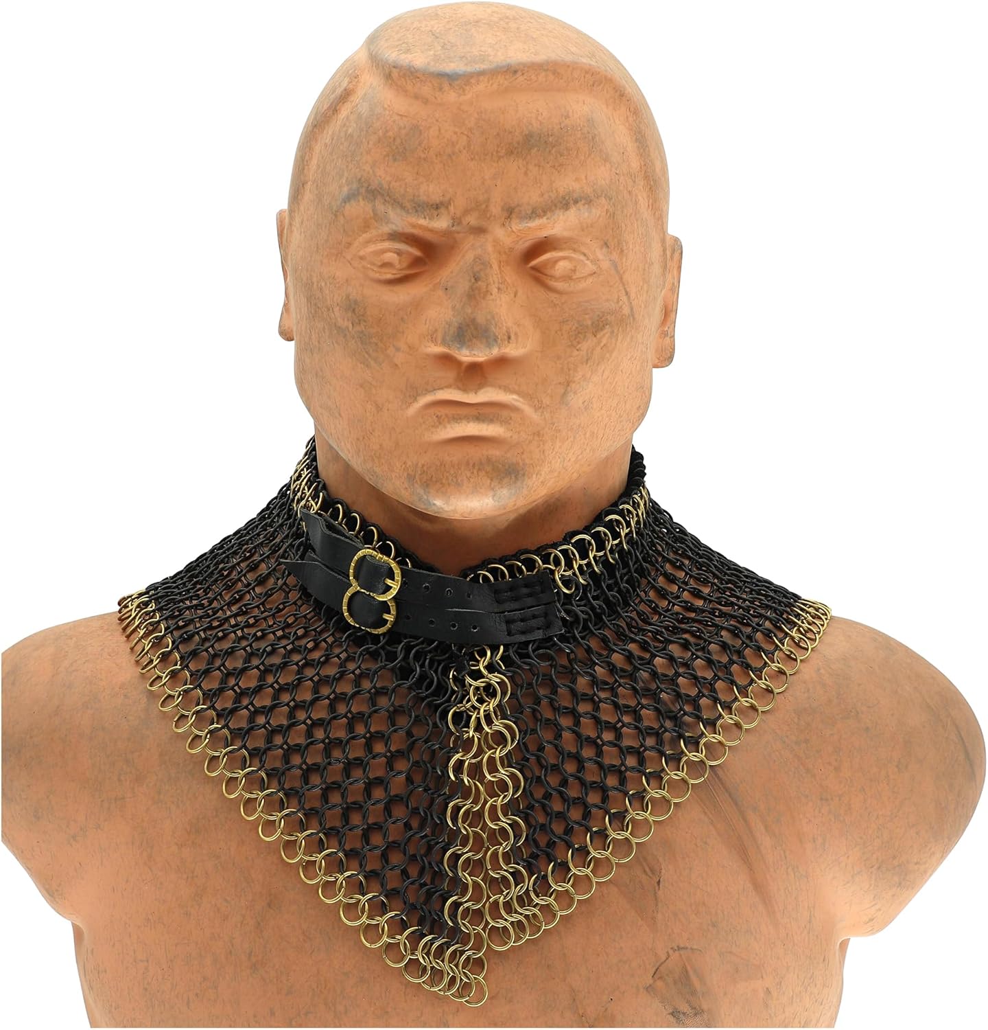 Armory Replicas™ Chainmail Collar Armor Medieval Neck Guard Riveted & Butted Steel for LARP Reenactment Cosplay