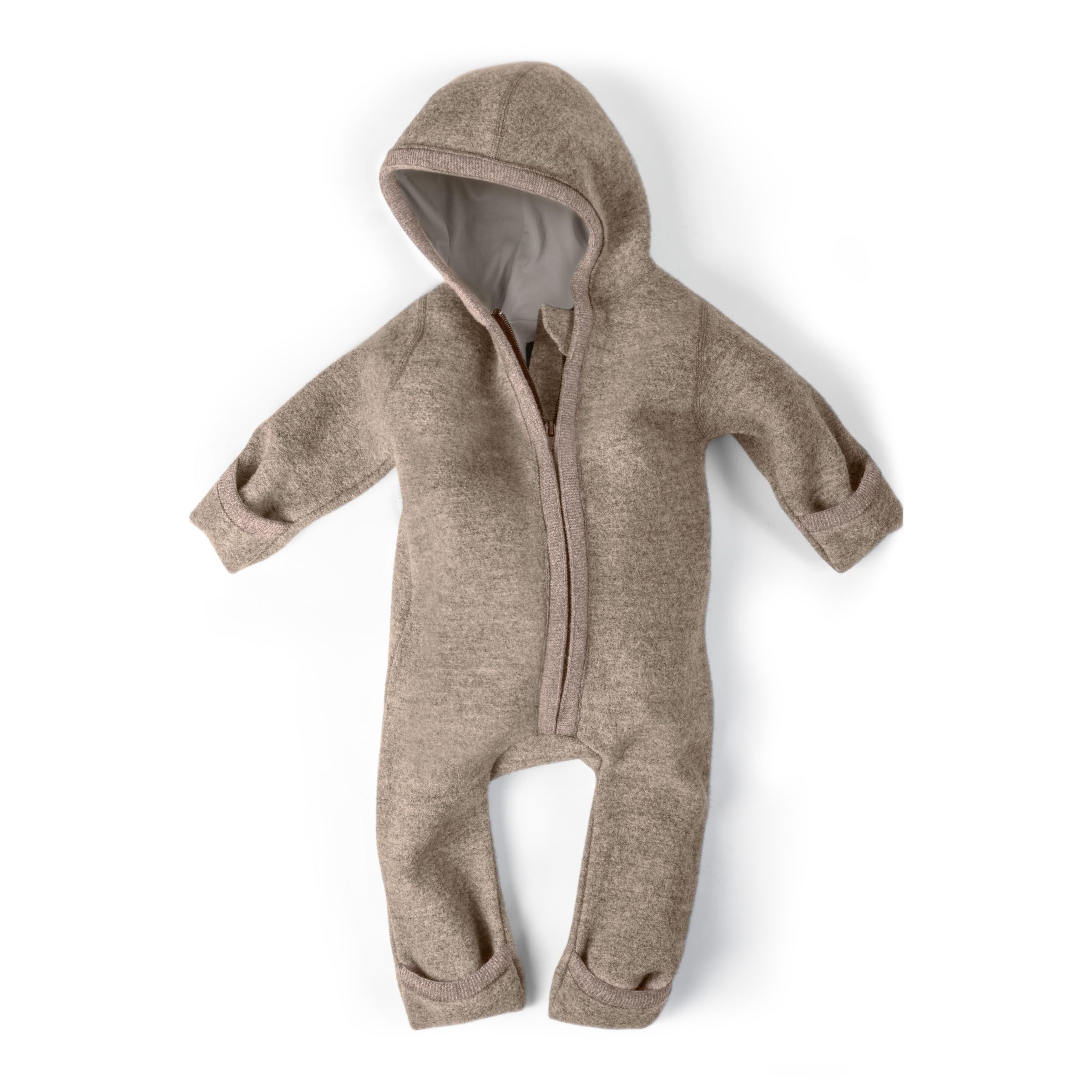 Ehrenkind® WALKOVERALL | Baby Wollwalk-Overalls aus Merino Schurwolle mit Reißverschluss | Walk Wolle Woll-Anzug für Kleinkind und Baby | Beige Gr. 74-80