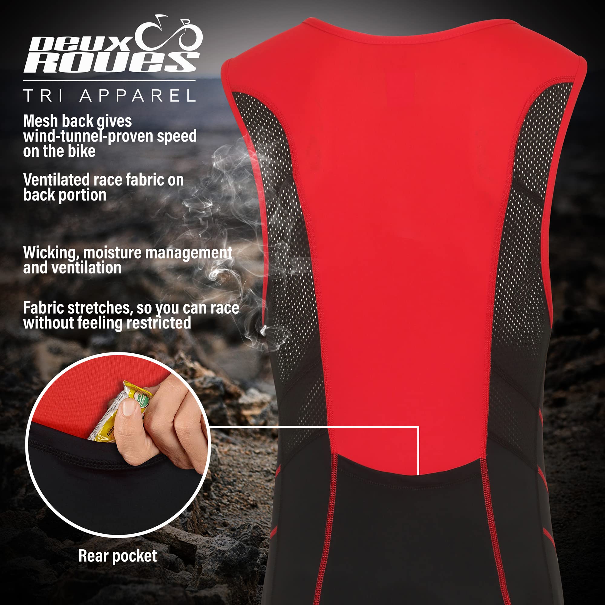 Triathlon-Anzug für Jugendliche, Kinder, Tri-Radsportanzug, ärmellos, Bonus Race Bib Belt