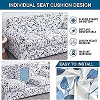 Vista 3 de CRFATOP Fundas para sillas suaves de 2 piezas para perros, fundas elásticas para sillón de 1 plaza, fundas de muebles de sofá lavables con 1 funda