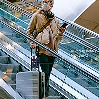 Vista 9 de simpletome Luggage Cup Holder Hands-Free Travel Drink Caddy Bag Attachment Simple Style Elastic Materials Easy to Install and Remove(Black)