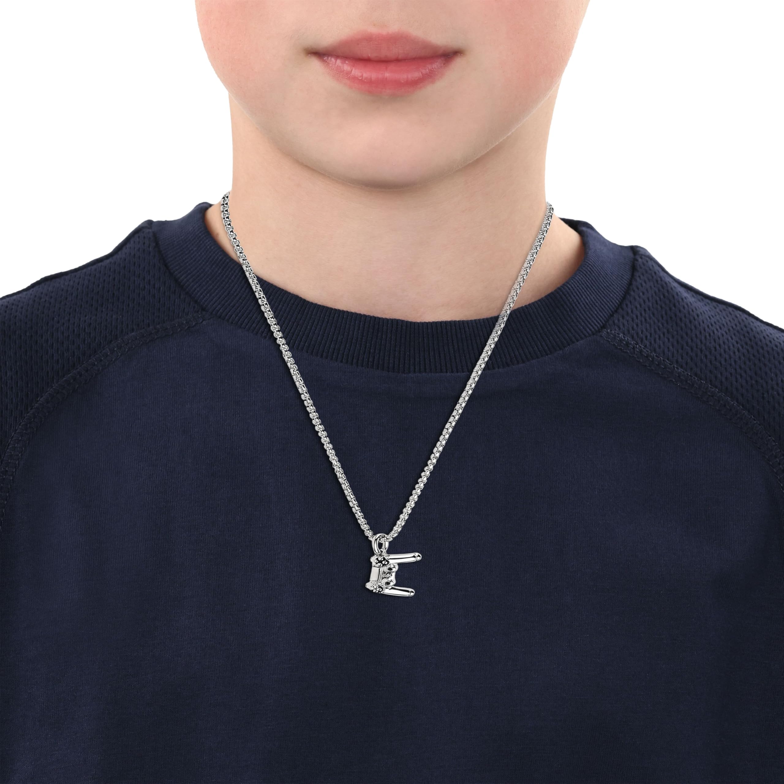 TOM TAILOR - Jungen Halskette Edelstahl - Silberfarben - Gaming Anhänger - TT-N0078