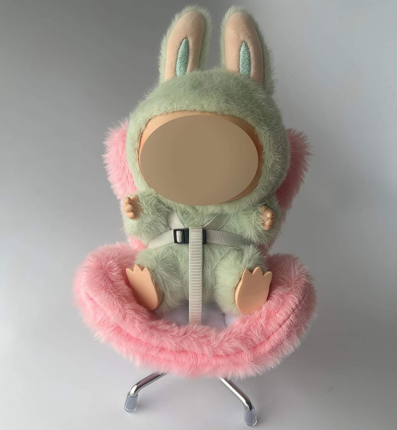 NewL 17cm Dolls Car Seat with Air Vent Clip and Desktop Stand Cute and Functional Car Ornament for Blind Box Doll Fans Collectors (Pink)