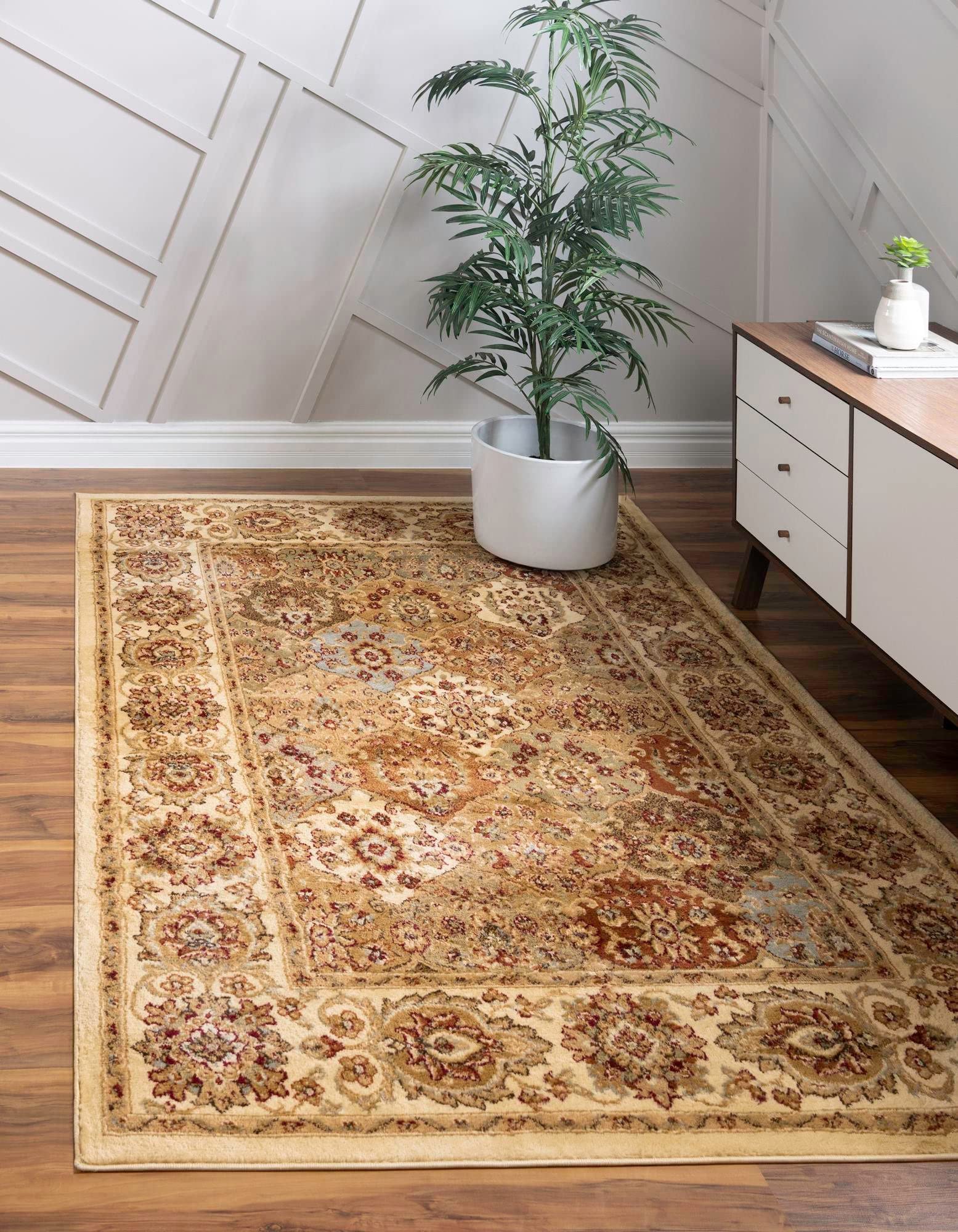 Rugs.com Aditi Collection Rug – 2' 2 x 3' Cream Low Rug Perfect for Living Rooms, Large Dining Rooms, Open Floorplans