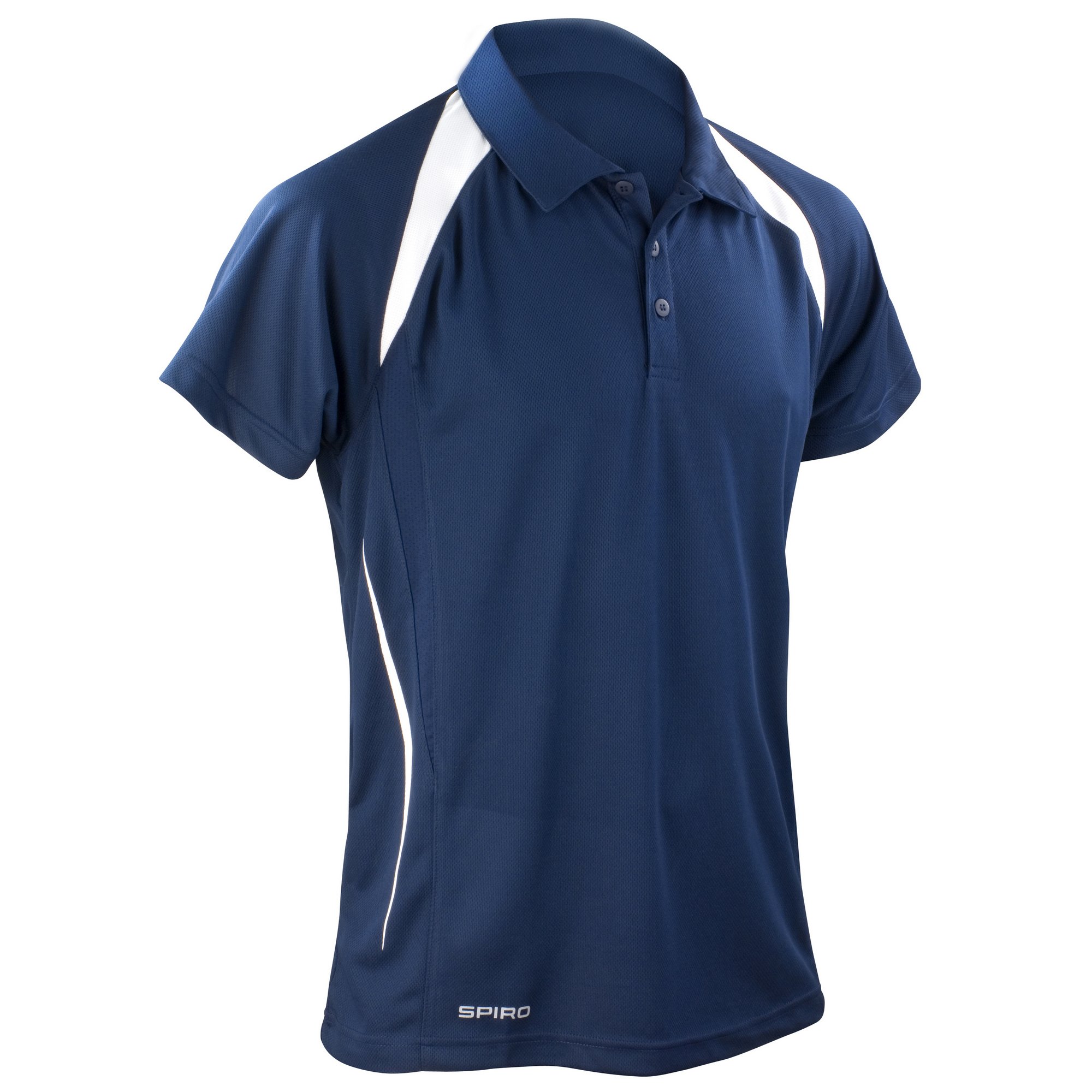 Spiro Mens Sports Team Spirit Performance Polo Shirt (4XL) (Navy/White)