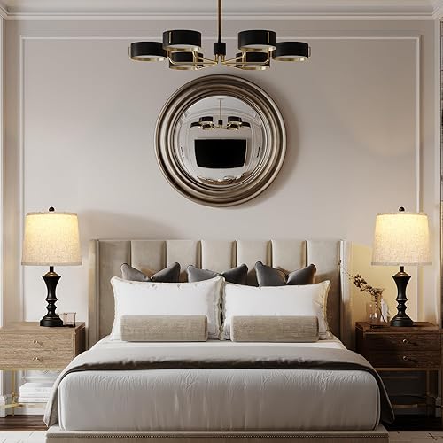 Miniatura 7 de ROTTOGOON Juego de 2 lámparas de mesa retro, lámpara de mesita de noche para dormitorio, lámparas de mesa rústicas vintage para sala de estar,