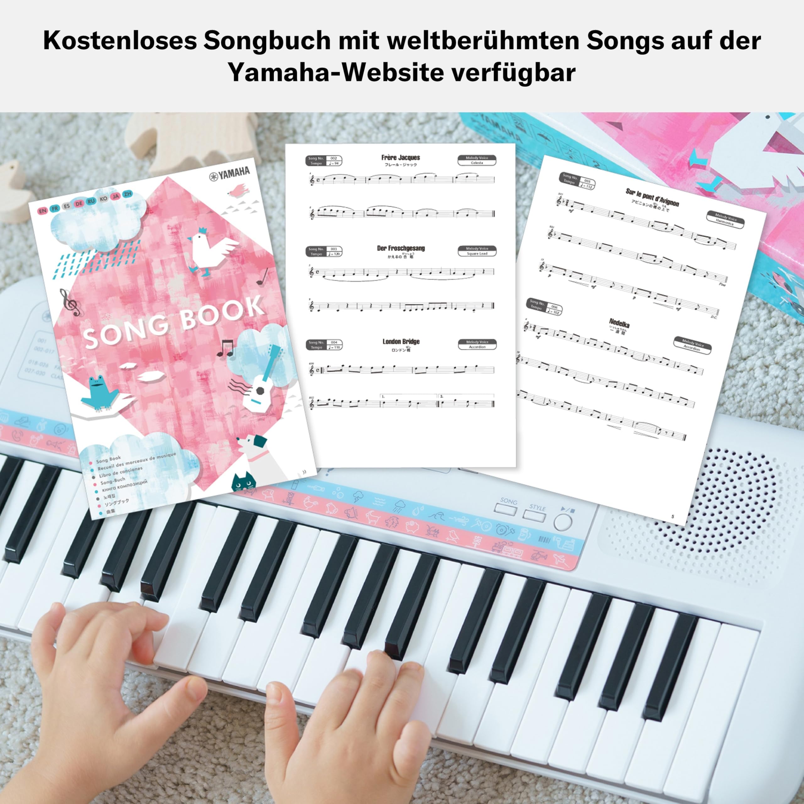 Yamaha Remie PSS-E30 Mini Keyboard, weiß – Kompaktes, tragbares Keyboard für Kinder mit Mini-Tastatur und tollem Klang – Mit Mini-Kopfhöreranschluss
