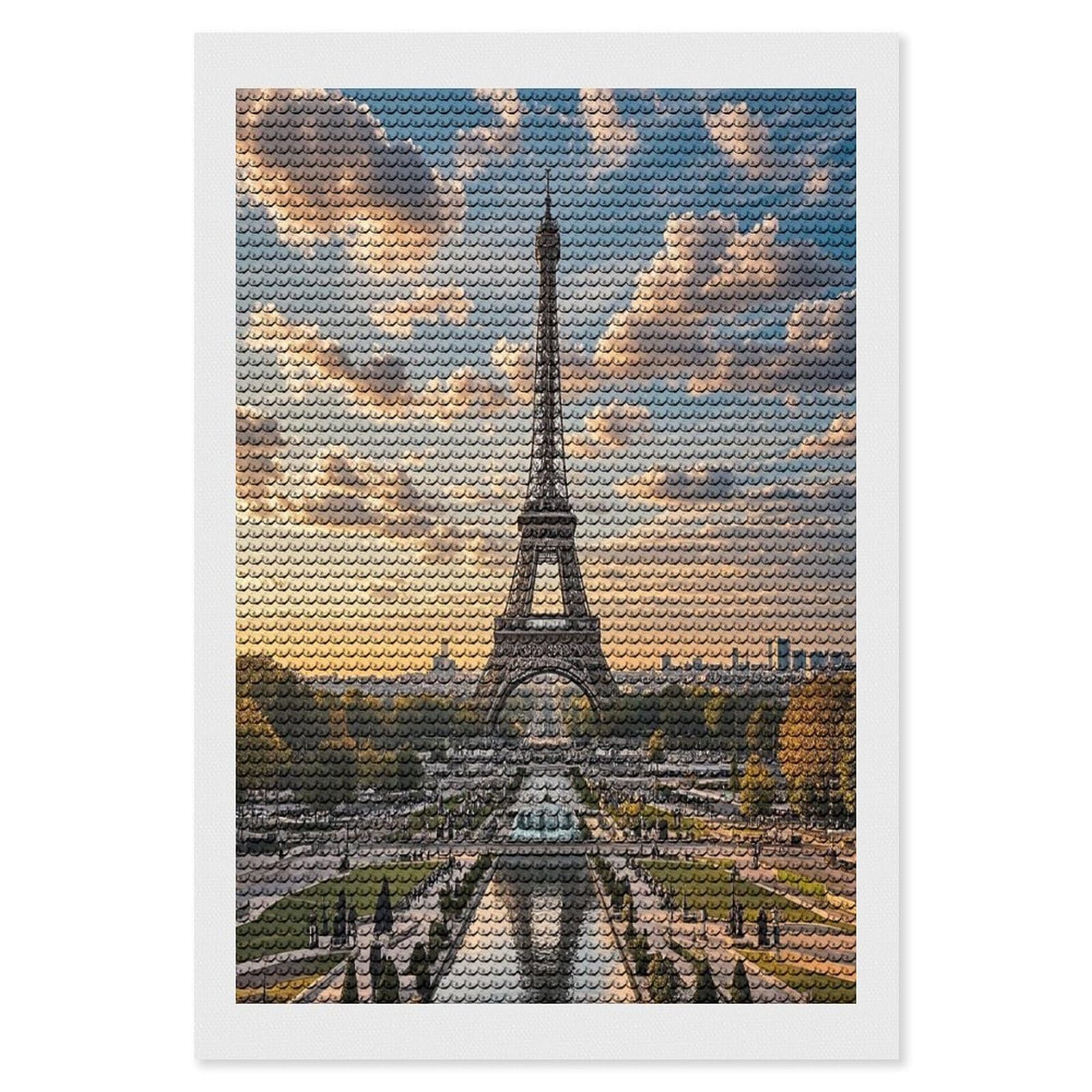 FekiLoot French Paris Tour Eiffel Tower Diamond Painting Kits for Adults Full Round Drill Diamond Art Kits for Beginners 5D DIY Diamond Dots Paintings Diamonds Pictures Gem Art Home Wall Decor 8"x12"