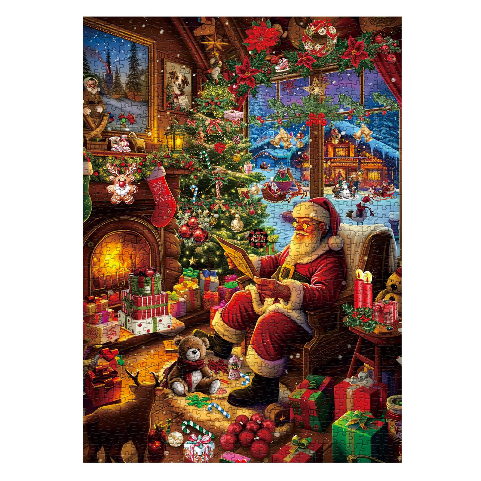 HappyKidsClub Calendrier De LAvent 2023 Puzzle 1000 Pieces Idee Cad Noel Femme Homme Puzzle Adulte Calendrier De Lavent Amz B