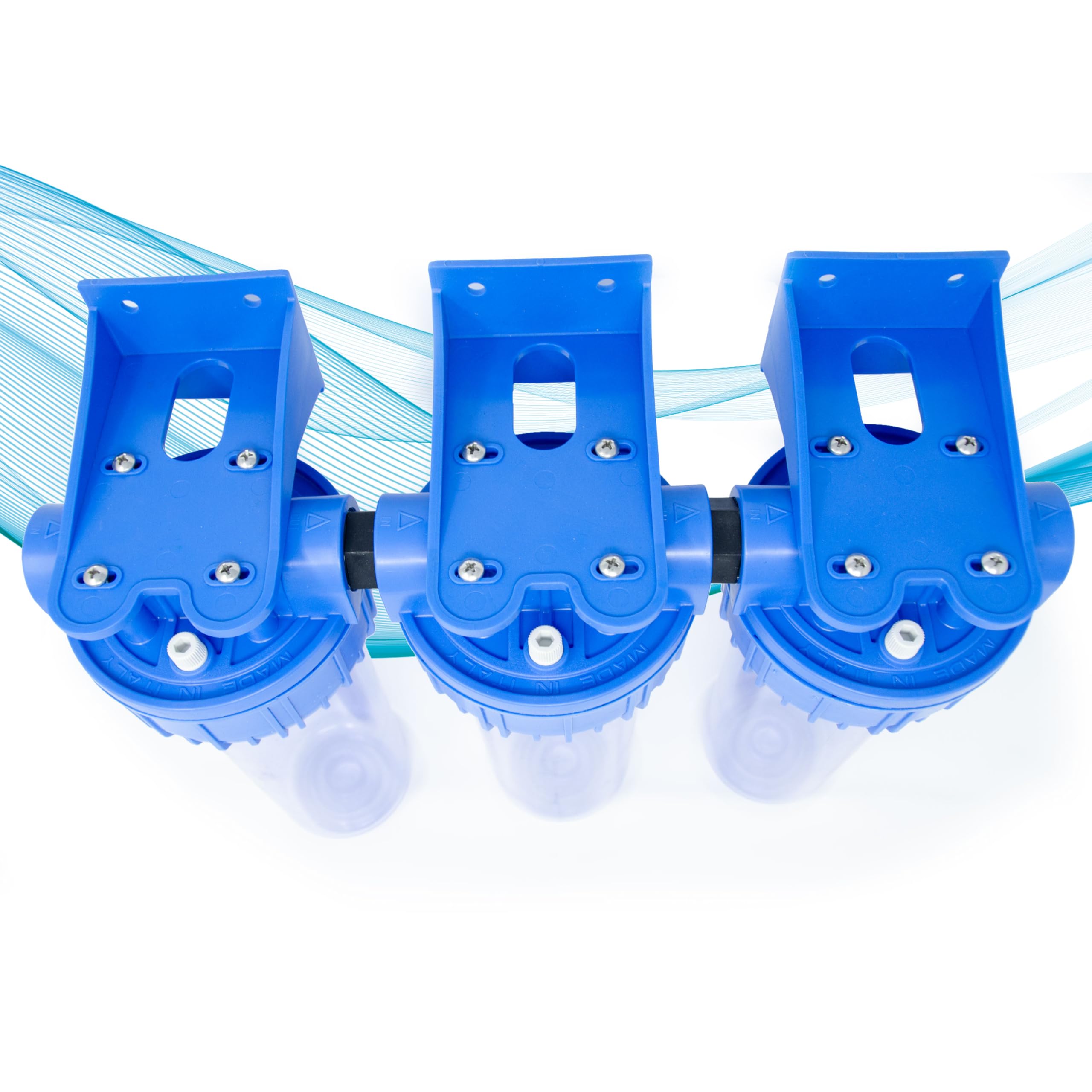 AQUASKUDO Filtro Acqua Rubinetto tre Stadi 3/4, Kit Filtro Acqua Sotto Lavello Made in Italy - Depuratore Acqua Domestico, Contenitore Filtri Anticalcare e Carboni Attivi