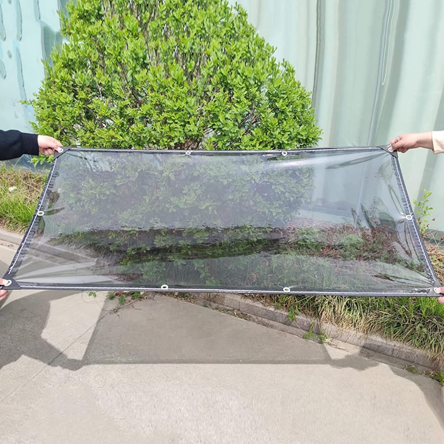 Transparent Tarpaulin Sunblock Shade Cloth Outdoor Waterproof PVC Tarp with Eyelet, Block UV Rays, for Balcony Patio Pergola, Custom Size (Color : A, Size : 1.20x1.80m(3.9 * 5.9ft))