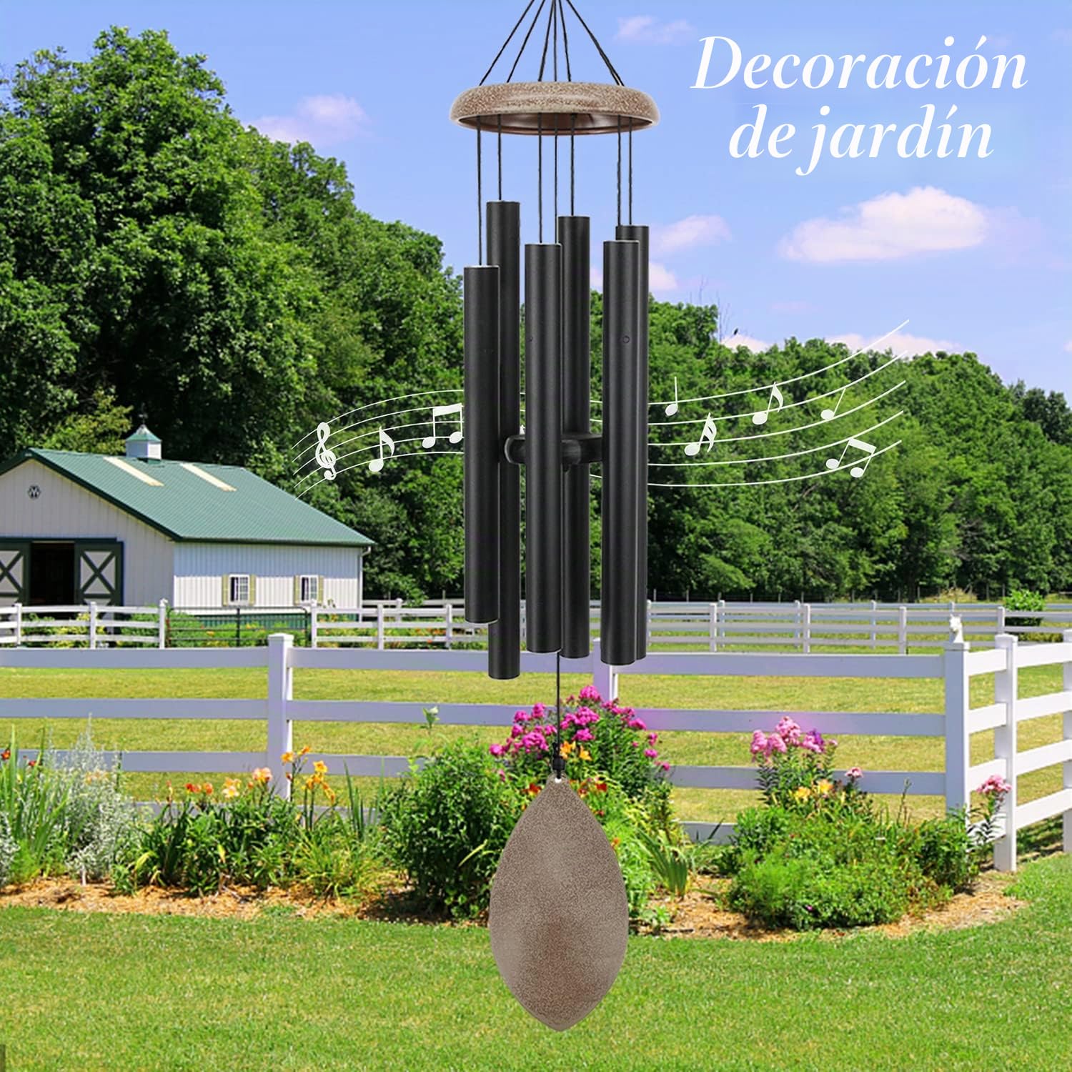 ASTARIN - Campanas de Viento para Exteriores de Tono Profundo, carillón de Viento de 91 cm para Exteriores, conmemorativas para mamá o papá, Totalmente de Metal