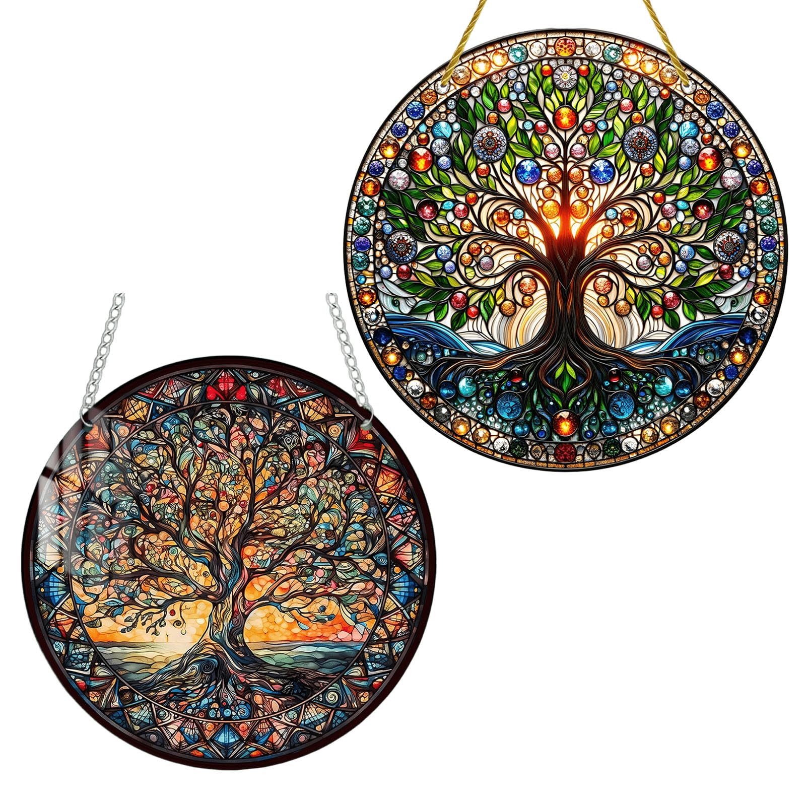 Arbre de Vie pour fenêtre et jardin, panneau en acrylique qui illumine votre porche ou bureau