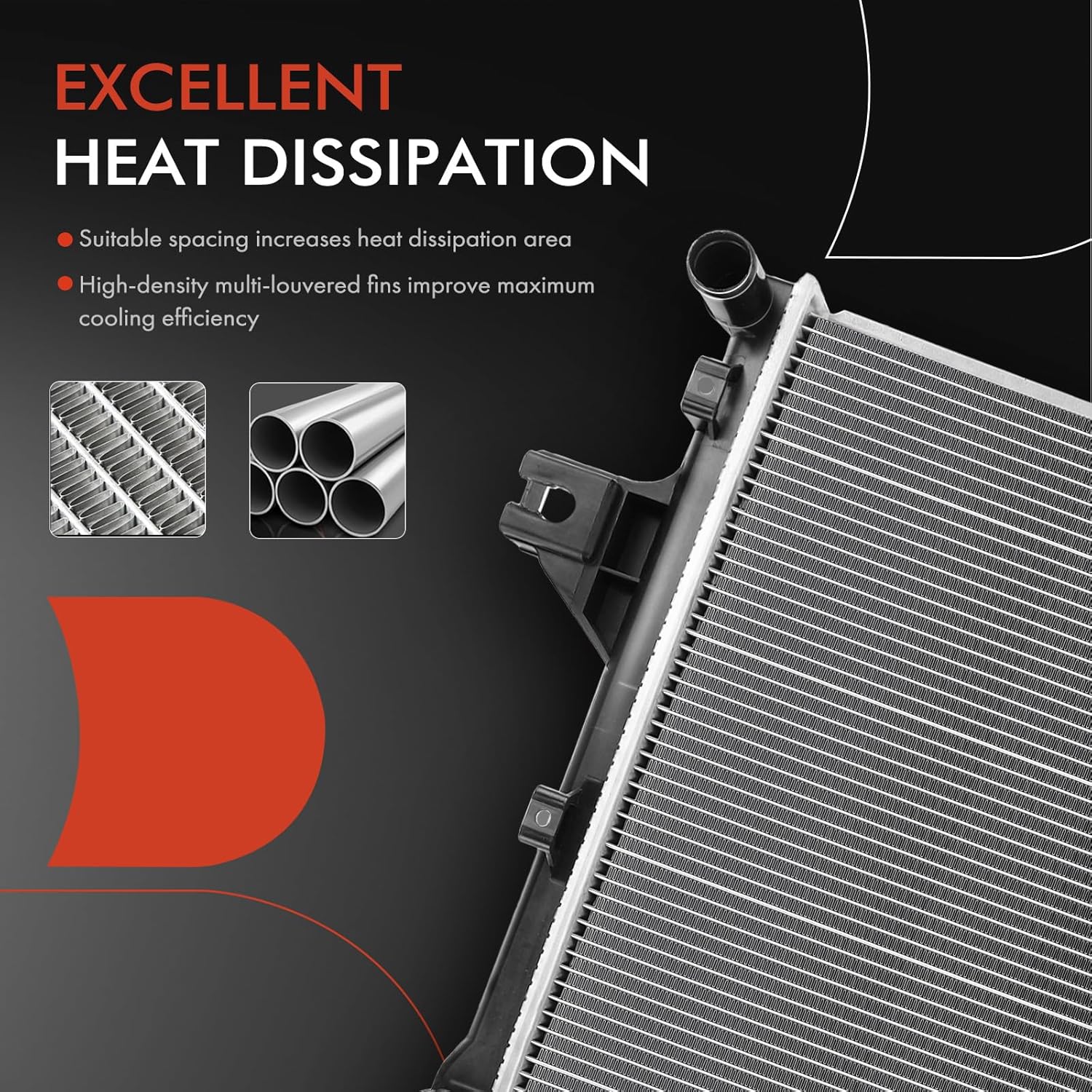 A-Premium Engine Coolant Radiator Assembly with Transmission Oil Cooler Compatible with Jeep Grand Cherokee Laredo Limited 1999-2000, V8 4.7L, Automatic Trans.