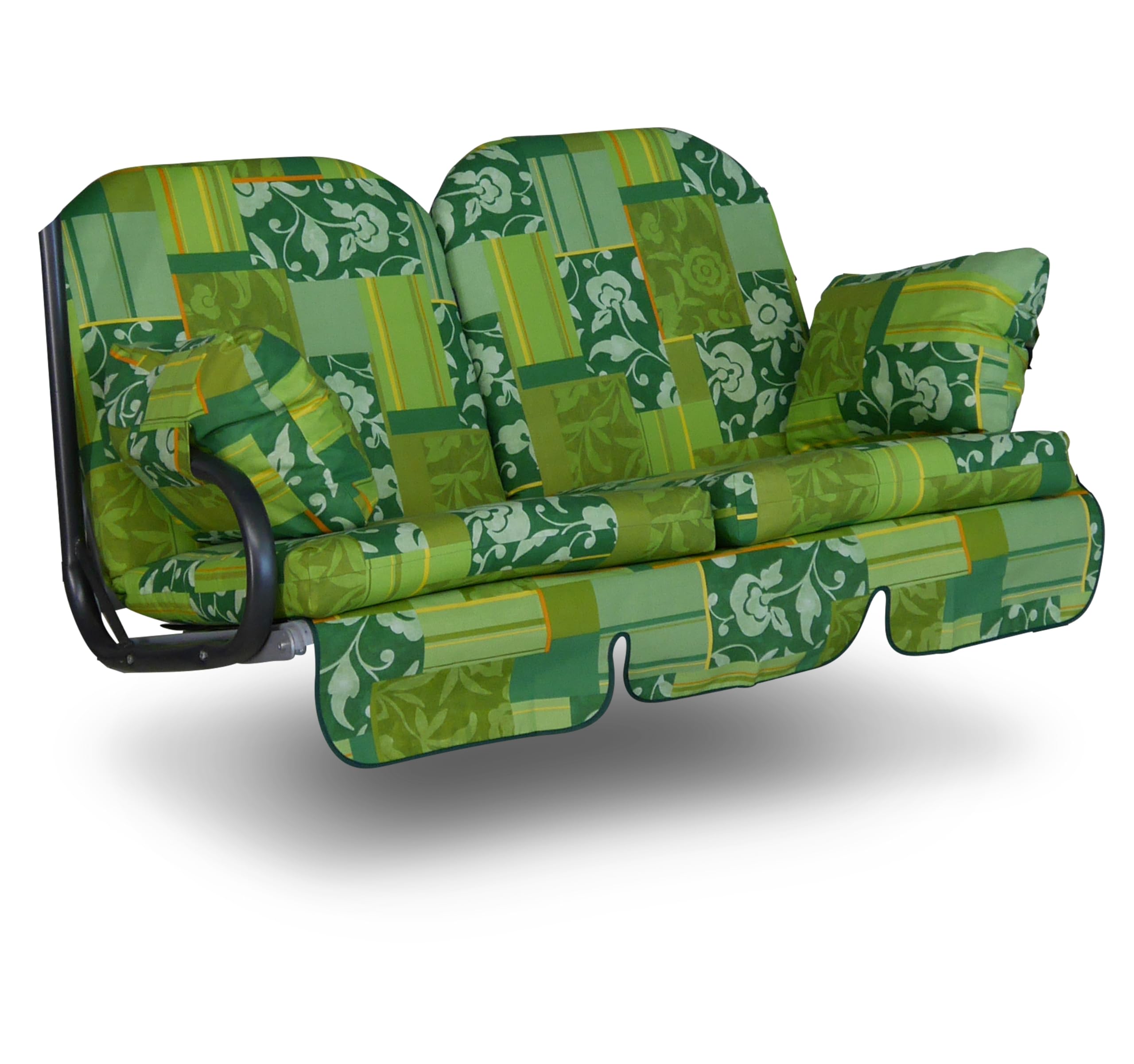 Angerer Coussin de Balancelle Deluxe, 2 Places, Accessoires pour Balancelle de Jardin, 120 cm Largeur, 50 cm Profondeur, Fabriqué en Allemagne (Vert Clair-Vert foncé à Motifs)