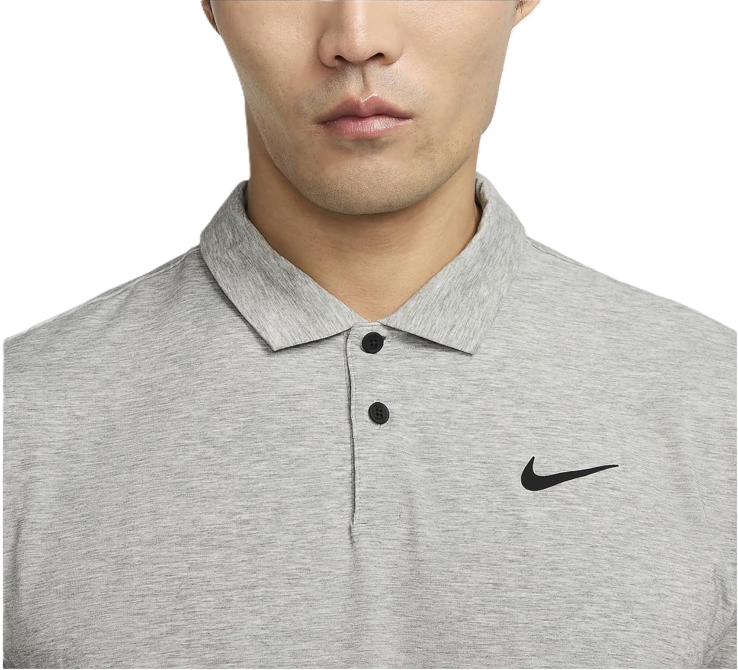 Nike Men's Dri-FIT Tour Golf Polo Heather Grey | Black Small - Image 3