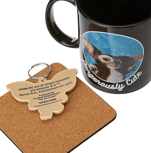 Miniatura 3 de Gremlins - Juego de tazas de regalo con posavasos y llavero en caja de regalo (diseño peligrosamente lindo) - Producto oficial