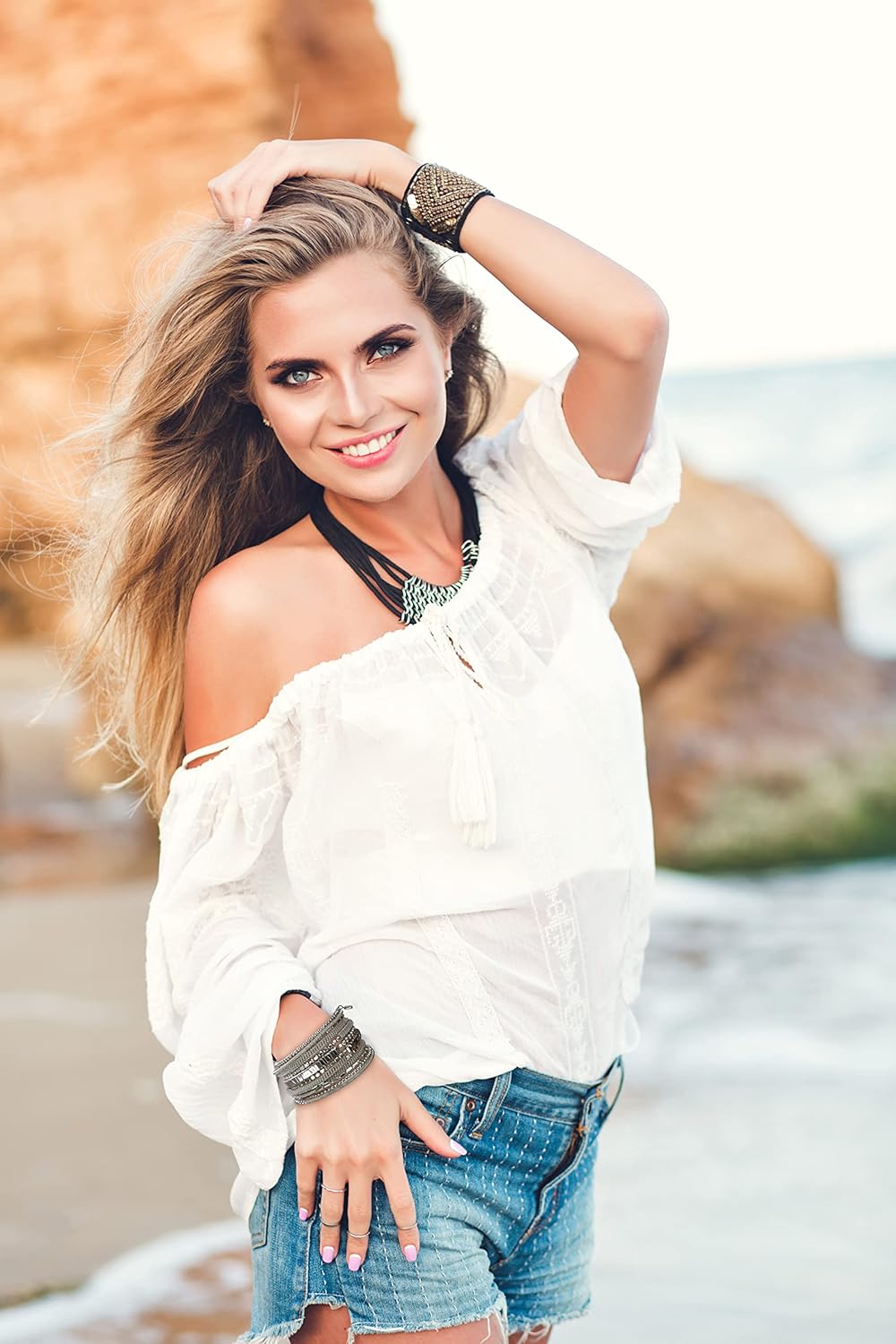 SPUNKYsoul Handmade Bohemian Multi-Color Beaded Coil Bracelet – Comfortable, Adjustable Boho Wrap Cuff That Stacks Easily and Lets You Effortlessly Elevate Any Outfit, Day or Night - Image 7