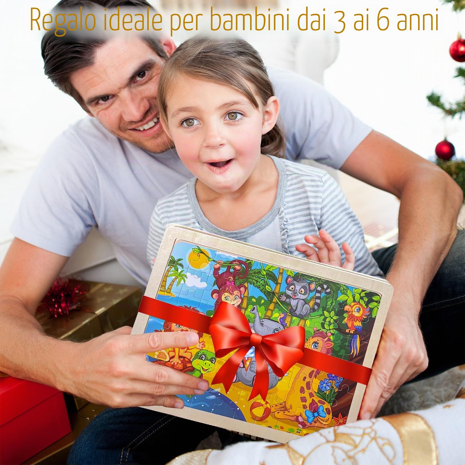 Puzzle Bambini 3 Anni, 5 Set 60 Pezzo Puzzle Legno Bambini, Giochi Legno Montessori Puzzle Dinosauri, Animali, Spazio, Veicolo, Gioco Educativo Regalo per Ragazzo e Ragazza di 3 4 5 Anni