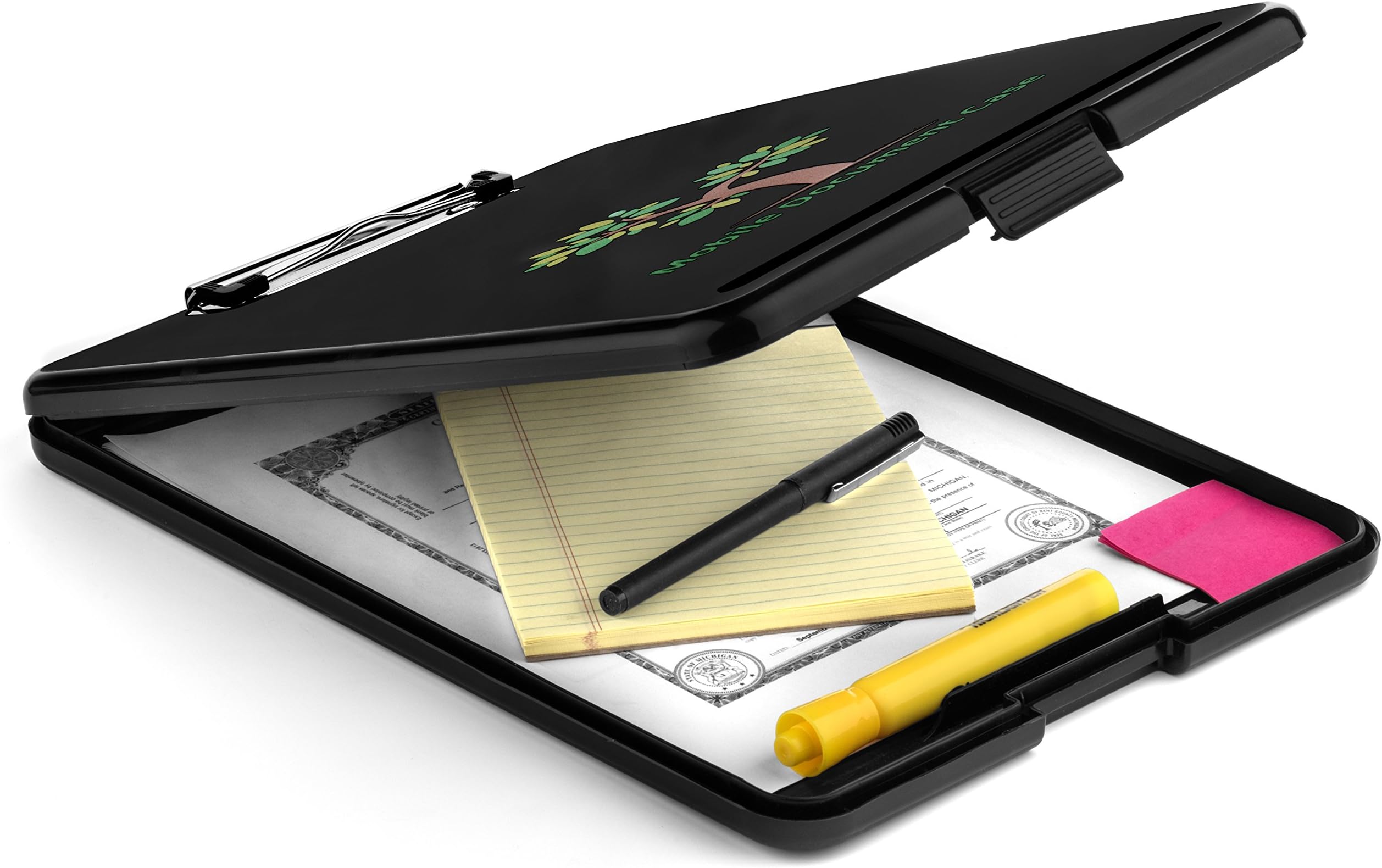 Mobile DOCUMENTS Storage CASE CLIPBOARD, Organization for Meetings, Classes, appointments and committees. Have All Your Papers accessible in This Letter Sized 9.5" x 13.75", Plastic, Mobile case.