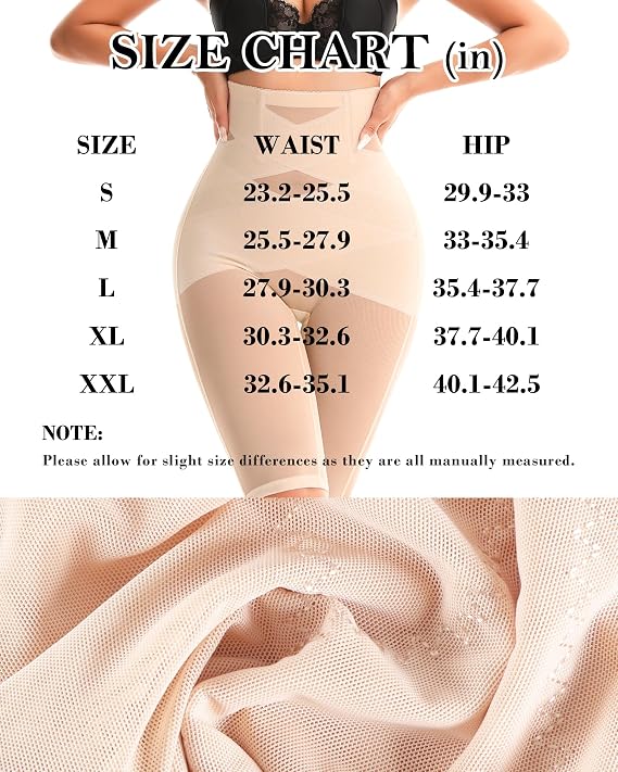 Shapewear Tummy Control for Women High Waisted Body Shaper Shorts Compression Thigh Slimmer Butt Lifting Panties